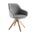 Poltrona girevole Mid-century Pyramid 360°, rivestita in comodo velluto - Gambe placcate oro per camera da letto, ufficio, sala da pranzo