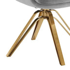 Poltrona girevole Mid-century Pyramid 360°, rivestita in comodo velluto - Gambe placcate oro per camera da letto, ufficio, sala da pranzo