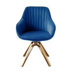 Poltrona girevole Mid-century Pyramid 360°, rivestita in comodo velluto - Gambe placcate oro per camera da letto, ufficio, sala da pranzo