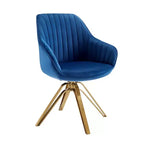 Poltrona girevole Mid-century Pyramid 360°, rivestita in comodo velluto - Gambe placcate oro per camera da letto, ufficio, sala da pranzo