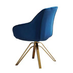 Poltrona girevole Mid-century Pyramid 360°, rivestita in comodo velluto - Gambe placcate oro per camera da letto, ufficio, sala da pranzo