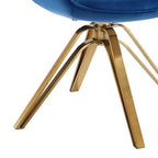 Poltrona girevole Mid-century Pyramid 360°, rivestita in comodo velluto - Gambe placcate oro per camera da letto, ufficio, sala da pranzo