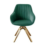 Poltrona girevole Mid-century Pyramid 360°, rivestita in comodo velluto - Gambe placcate oro per camera da letto, ufficio, sala da pranzo
