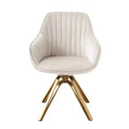 Poltrona girevole Mid-century Pyramid 360°, rivestita in comodo velluto - Gambe placcate oro per camera da letto, ufficio, sala da pranzo