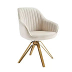 Poltrona girevole Mid-century Pyramid 360°, rivestita in comodo velluto - Gambe placcate oro per camera da letto, ufficio, sala da pranzo
