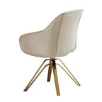 Poltrona girevole Mid-century Pyramid 360°, rivestita in comodo velluto - Gambe placcate oro per camera da letto, ufficio, sala da pranzo