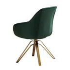 Poltrona girevole Mid-century Pyramid 360°, rivestita in comodo velluto - Gambe placcate oro per camera da letto, ufficio, sala da pranzo