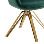 Poltrona girevole Mid-century Pyramid 360°, rivestita in comodo velluto - Gambe placcate oro per camera da letto, ufficio, sala da pranzo