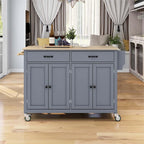 Carrello da cucina con ripiano in legno massiccio e ruote bloccabili