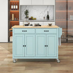 Carrello da cucina con ripiano in legno massiccio e ruote bloccabili