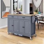 Carrello da cucina con ripiano in legno massiccio e ruote bloccabili