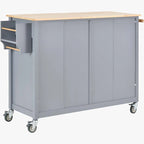Carrello da cucina con ripiano in legno massiccio e ruote bloccabili