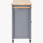 Carrello da cucina con ripiano in legno massiccio e ruote bloccabili