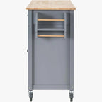 Carrello da cucina con ripiano in legno massiccio e ruote bloccabili