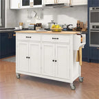 Carrello da cucina con ripiano in legno massiccio e ruote bloccabili