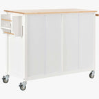 Carrello da cucina con ripiano in legno massiccio e ruote bloccabili