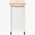 Carrello da cucina con ripiano in legno massiccio e ruote bloccabili