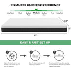 Materasso in Memory Foam con Gel Rinfrescante da 8 Pollici, Media Rigidità - Queen Size, Senza Fibra di Vetro, Certificato CertiPUR-US