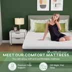 Materasso in Memory Foam con Gel Rinfrescante da 8 Pollici, Media Rigidità - Queen Size, Senza Fibra di Vetro, Certificato CertiPUR-US