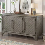 60W American Retro Sideboard with Adjustable Shelves, Storage Cabinet with 3 Doors for Living Room, Entrance and Study Room 4Q - ModernLuxe
