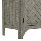 60W Credenza Americana Retrò con Ripiani Regolabili, Mobile Contenitore a 3 Ante per Soggiorno, Ingresso e Studio