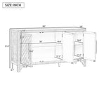 60W Credenza Americana Retrò con Ripiani Regolabili, Mobile Contenitore a 3 Ante per Soggiorno, Ingresso e Studio