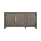 60W Credenza Americana Retrò con Ripiani Regolabili, Mobile Contenitore a 3 Ante per Soggiorno, Ingresso e Studio