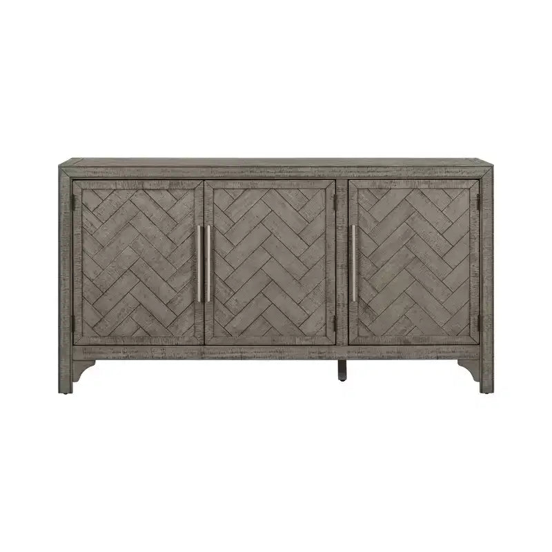 60W American Retro Sideboard with Adjustable Shelves, Storage Cabinet with 3 Doors for Living Room, Entrance and Study Room