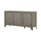60W Credenza Americana Retrò con Ripiani Regolabili, Mobile Contenitore a 3 Ante per Soggiorno, Ingresso e Studio