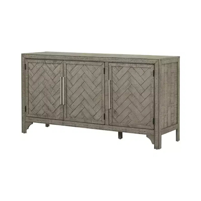 60W American Retro Sideboard with Adjustable Shelves, Storage Cabinet with 3 Doors for Living Room, Entrance and Study Room