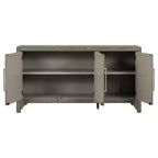 60W Credenza Americana Retrò con Ripiani Regolabili, Mobile Contenitore a 3 Ante per Soggiorno, Ingresso e Studio