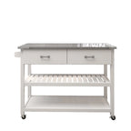 Carrello da cucina in acciaio inossidabile con due cassetti