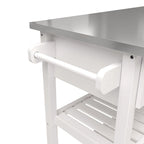 Carrello da cucina in acciaio inossidabile con due cassetti