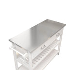 Carrello da cucina in acciaio inossidabile con due cassetti