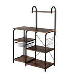 Scaffale da cucina per panettiere 35,5, supporto per microonde a 4 ripiani, organizer per spezie con 10 ganci