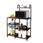 Scaffale da cucina per panettiere 35,5, supporto per microonde a 4 ripiani, organizer per spezie con 10 ganci