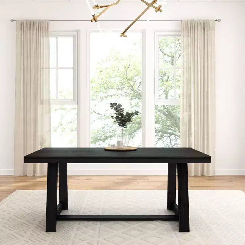 72 Dining Table for 6, Solid Wood Classic Farmhouse Style Kitchen Table