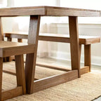 Tavolo da pranzo 72" per 6 persone, in legno massello, stile rustico classico da cucina