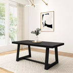 Plank+Beam 72 Dining Table for 6, Solid Wood Classic Farmhouse Style Kitchen Table