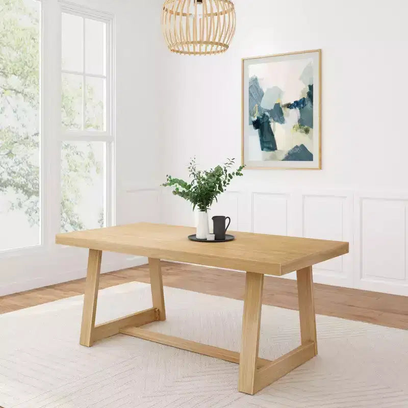 72 Dining Table for 6, Solid Wood Classic Farmhouse Style Kitchen Table