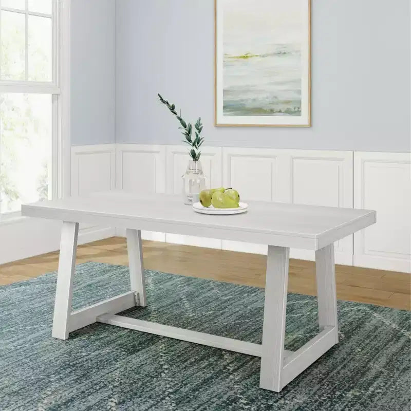 72 Dining Table for 6, Solid Wood Classic Farmhouse Style Kitchen Table