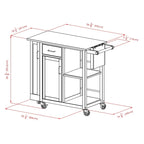 Carrello da Cucina Multi-Funzione, Naturale - 42.52 x 18.98 x 35.63 pollici