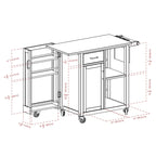 Carrello da Cucina Multi-Funzione, Naturale - 42.52 x 18.98 x 35.63 pollici