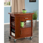 Carrello da cucina con piano estensibile, noce - 27.56 x 18.35 x 33.46 pollici