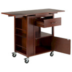 Carrello da cucina con piano estensibile, noce - 27.56 x 18.35 x 33.46 pollici