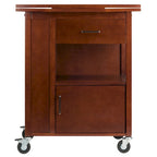 Carrello da cucina con piano estensibile, noce - 27.56 x 18.35 x 33.46 pollici