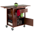 Carrello da cucina con piano estensibile, noce - 27.56 x 18.35 x 33.46 pollici