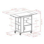 Carrello da cucina con piano estensibile, noce - 27.56 x 18.35 x 33.46 pollici