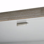 Isola da cucina retrò in legno 47 con anta a ribalta, stile rustico su ruote, contenitore interno