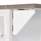 Isola da cucina retrò in legno 47 con anta a ribalta, stile rustico su ruote, contenitore interno